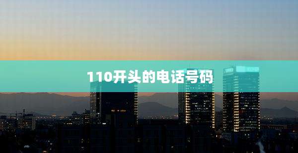 110开头的电话号码