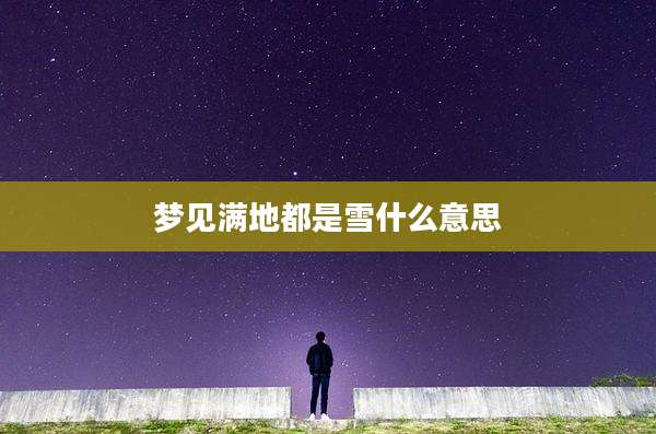 梦见满地都是雪什么意思