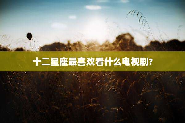 十二星座最喜欢看什么电视剧?