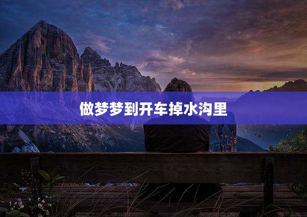 做梦梦到开车掉水沟里
