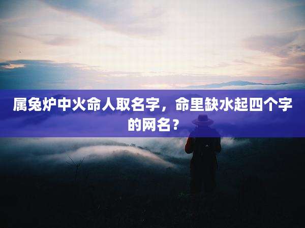 属兔炉中火命人取名字，命里缺水起四个字的网名？