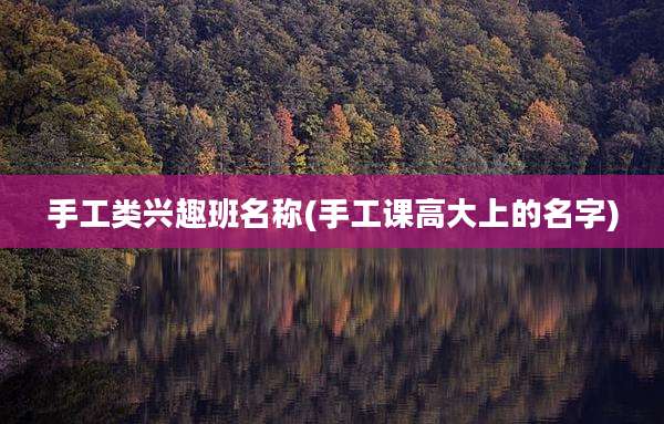 手工类兴趣班名称(手工课高大上的名字)