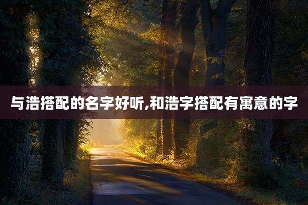与浩搭配的名字好听,和浩字搭配有寓意的字