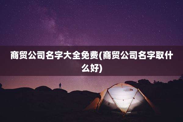 商贸公司名字大全免费(商贸公司名字取什么好)