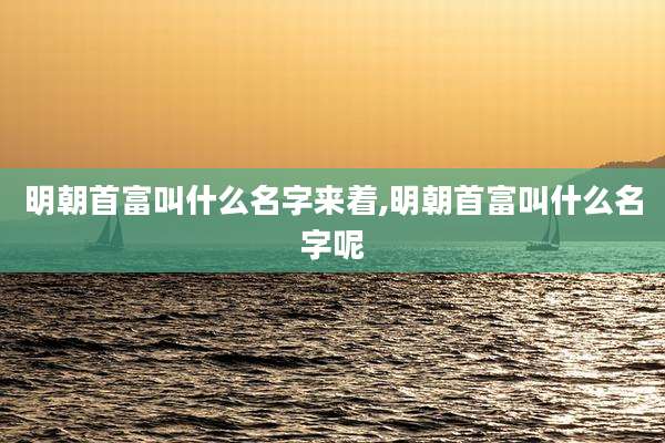 明朝首富叫什么名字来着,明朝首富叫什么名字呢