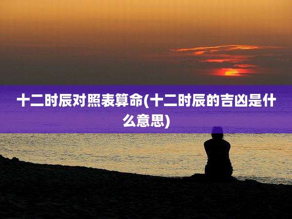 十二时辰对照表算命(十二时辰的吉凶是什么意思)