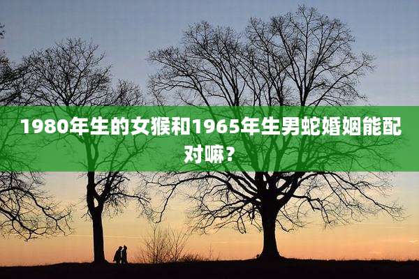 1980年生的女猴和1965年生男蛇婚姻能配对嘛？