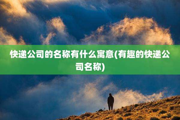 快递公司的名称有什么寓意(有趣的快递公司名称)