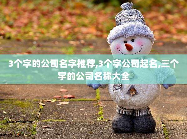 3个字的公司名字推荐,3个字公司起名,三个字的公司名称大全