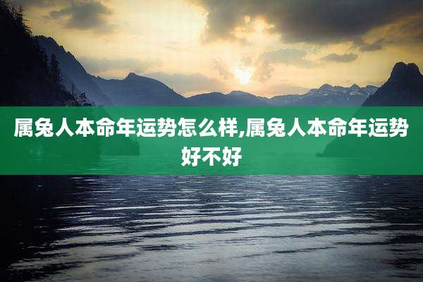 属兔人本命年运势怎么样,属兔人本命年运势好不好