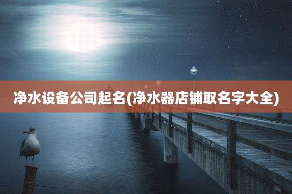 净水设备公司起名(净水器店铺取名字大全)