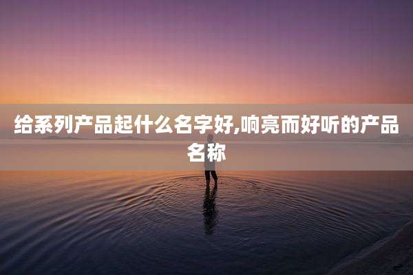 给系列产品起什么名字好,响亮而好听的产品名称