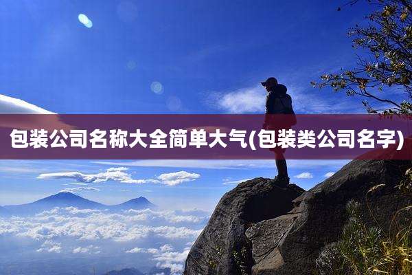包装公司名称大全简单大气(包装类公司名字)