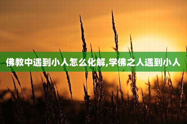 佛教中遇到小人怎么化解,学佛之人遇到小人