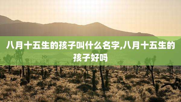 八月十五生的孩子叫什么名字,八月十五生的孩子好吗