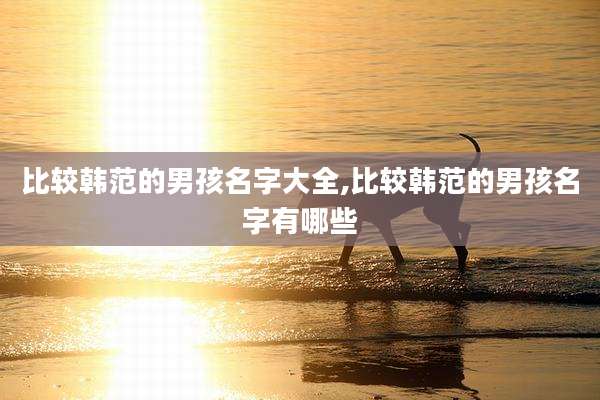 比较韩范的男孩名字大全,比较韩范的男孩名字有哪些