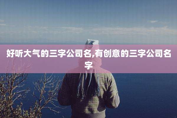 好听大气的三字公司名,有创意的三字公司名字