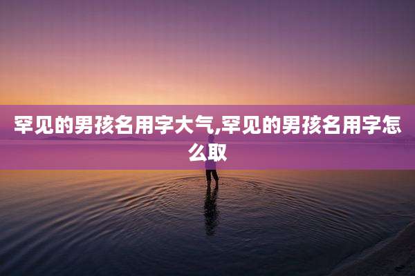 罕见的男孩名用字大气,罕见的男孩名用字怎么取