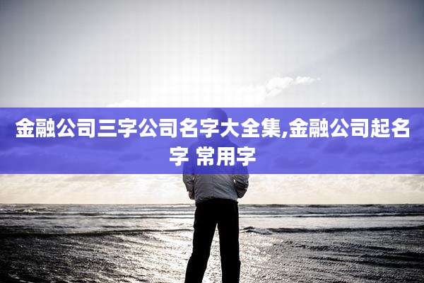 金融公司三字公司名字大全集,金融公司起名字 常用字