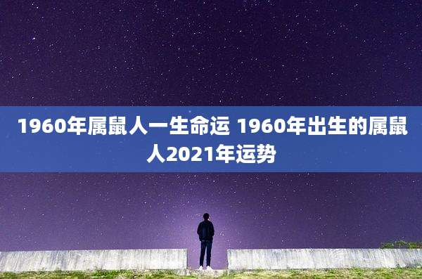 1960年属鼠人一生命运 1960年出生的属鼠人2021年运势