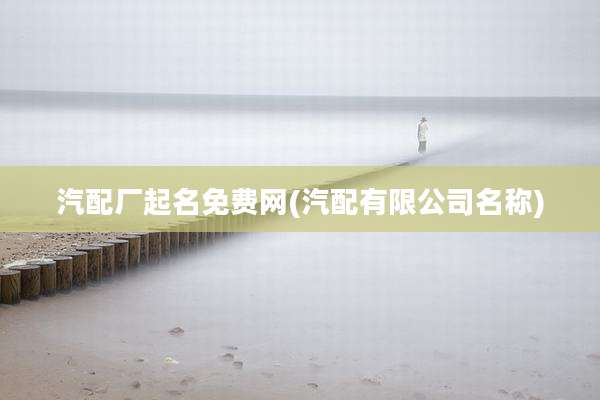汽配厂起名免费网(汽配有限公司名称)