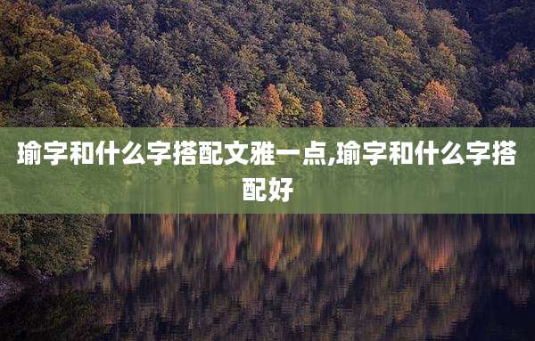 瑜字和什么字搭配文雅一点,瑜字和什么字搭配好