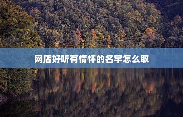 网店好听有情怀的名字怎么取