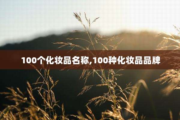 100个化妆品名称,100种化妆品品牌
