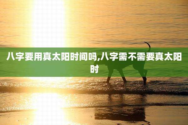 八字要用真太阳时间吗,八字需不需要真太阳时