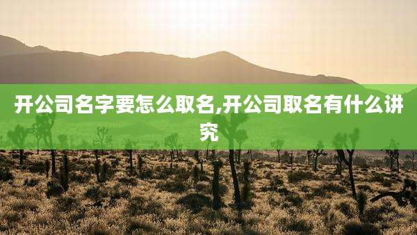 开公司名字要怎么取名,开公司取名有什么讲究