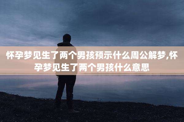 怀孕梦见生了两个男孩预示什么周公解梦,怀孕梦见生了两个男孩什么意思
