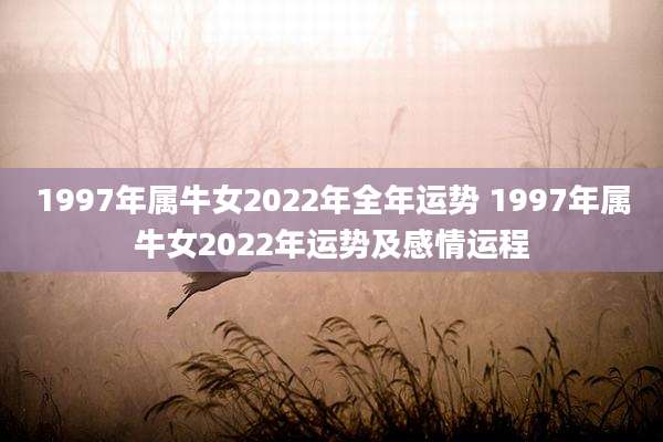 1997年属牛女2022年全年运势 1997年属牛女2022年运势及感情运程