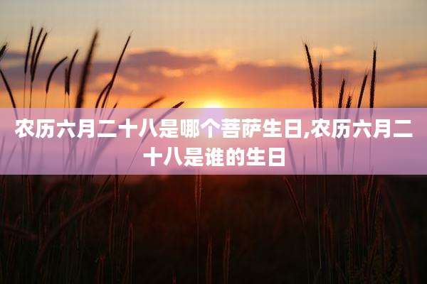 农历六月二十八是哪个菩萨生日,农历六月二十八是谁的生日