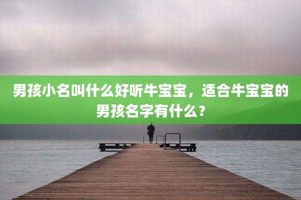 男孩小名叫什么好听牛宝宝,适合牛宝宝的男孩名字有什么?