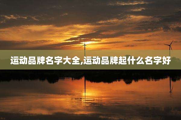运动品牌名字大全,运动品牌起什么名字好