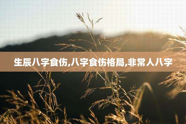 生辰八字食伤,八字食伤格局,非常人八字