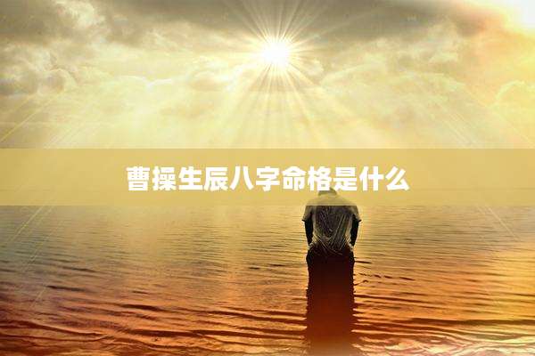 曹操生辰八字命格是什么