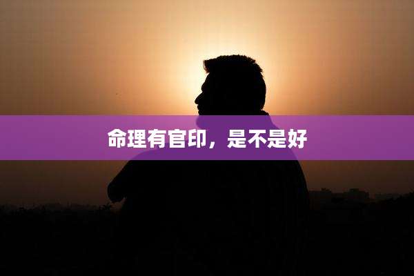 命理有官印，是不是好