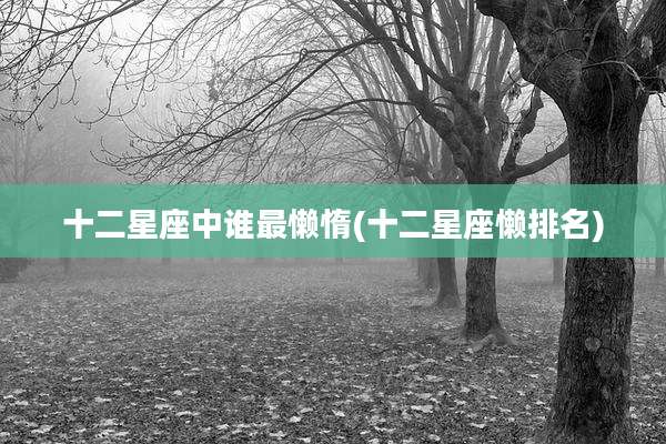 十二星座中谁最懒惰(十二星座懒排名)