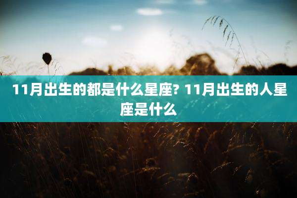 11月出生的都是什么星座? 11月出生的人星座是什么