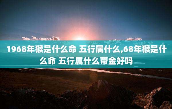 1968年猴是什么命 五行属什么,68年猴是什么命 五行属什么带金好吗