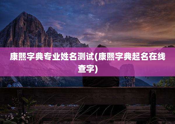 康熙字典专业姓名测试(康熙字典起名在线查字)
