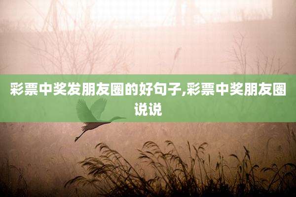 彩票中奖发朋友圈的好句子,彩票中奖朋友圈说说