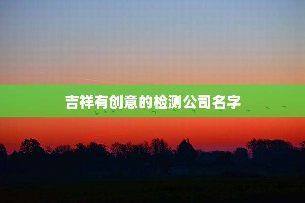 吉祥有创意的检测公司名字