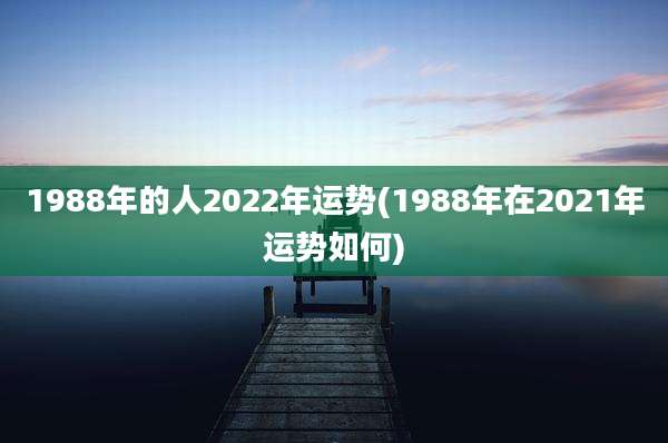 1988年的人2022年运势(1988年在2021年运势如何)