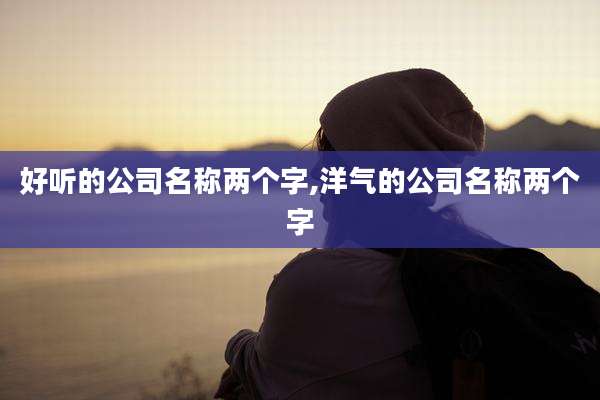 好听的公司名称两个字,洋气的公司名称两个字