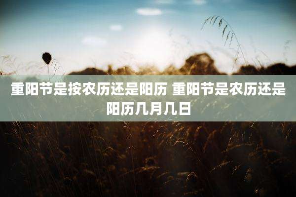 重阳节是按农历还是阳历 重阳节是农历还是阳历几月几日