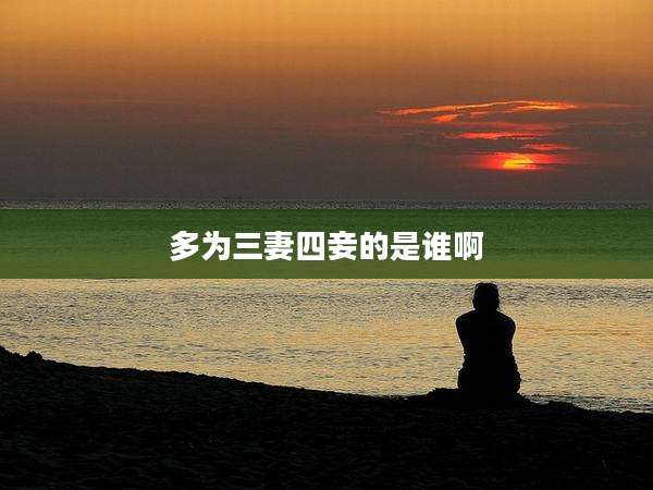 多为三妻四妾的是谁啊