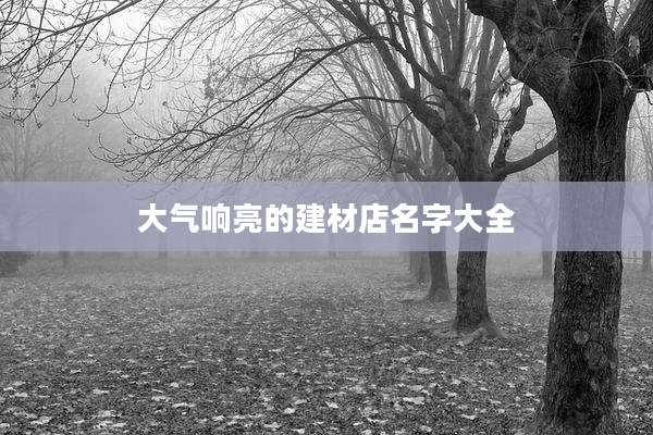 大气响亮的建材店名字大全