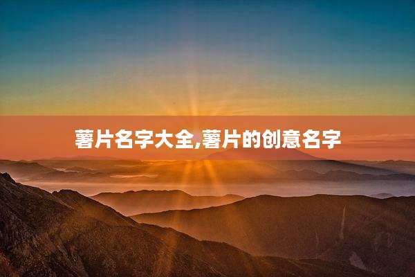 薯片名字大全,薯片的创意名字
